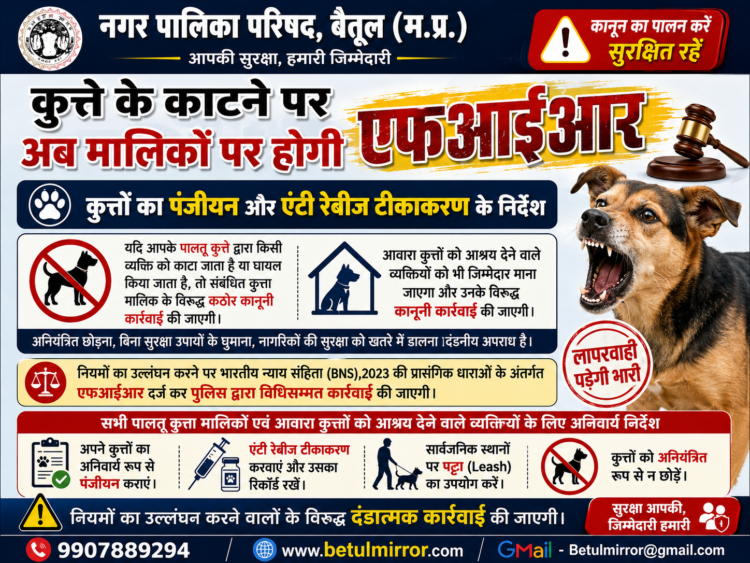 कुत्ते के काटने पर अब मालिकों पर होगी एफआईआर